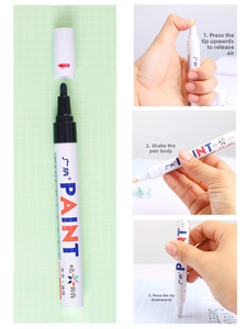 Detailed guide showing three steps to activate oil-based paint marker for smooth ink flow