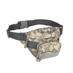 Tactical 900D Oxford camo waist bag with adjustable strap and multi-pocket design