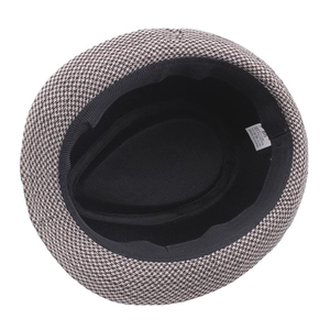 British style houndstooth fedora hat made of cotton polyester blend in size 58