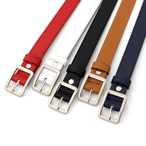 Women PU Leather Belt Thin Waistband Square Alloy Pin Buckle Fashion Casual Accessories For Jeans