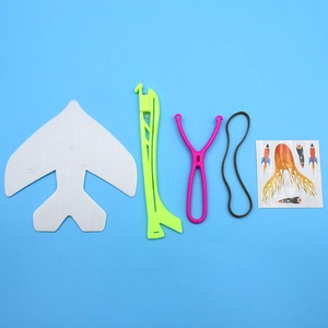 DIY glow catapult foam airplane toy set with LED launcher and colorful accessories