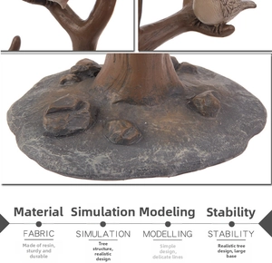 Macro details of Nordic tree jewelry stand with resin wood grain and stable base