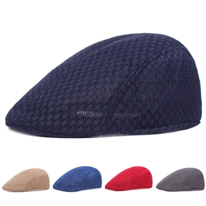 Breathable mesh flat cap for men and women available in five classic versatile colors