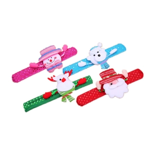 Luminous Christmas sequin slap bracelets with Santa, elk, bear and snowman designs