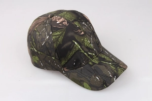Outdoor sun protection baseball cap with forest camouflage pattern for hiking and hunting