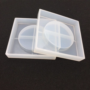 Macro detail of the square silicone mold for high-gloss DIY resin ashtray making