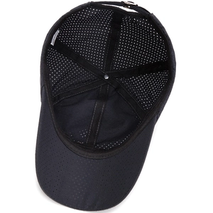 Atmungsaktive schwarze lasergeschnittene Sonnenkappe für Herren zum Angeln und Sport
