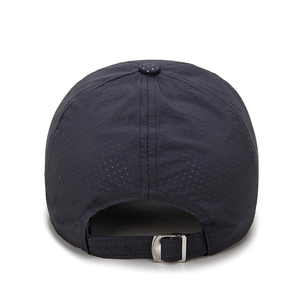 Breathable quick-dry sports baseball cap with mesh holes and metal back strap adjustment