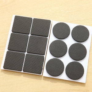 Thickened anti-slip black rubber furniture pads in round and square shapes for floor protection
