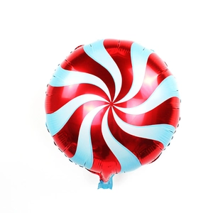 18-inch lollipop foil balloon with red and blue swirl patterns for birthday party decor