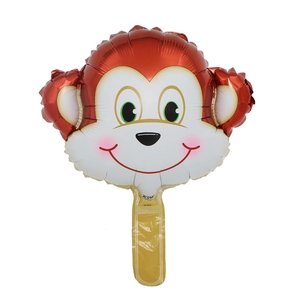 Mini palloncino a forma di scimmia in alluminio rosso e bianco per feste portatili