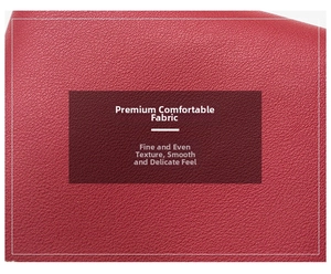 Macro shot of dark red litchi texture leather material with high-quality grain detail