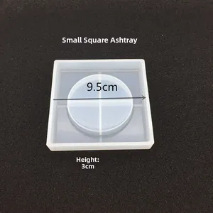 Detailed top view of a 9.5cm square silicone mold for DIY resin ashtray making