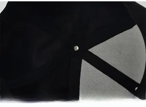 Détail de l'intérieur d'une casquette montrant le mesh respirant et les coutures