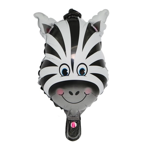 Dettaglio ravvicinato di un palloncino mini a forma di zebra per decorazioni di feste