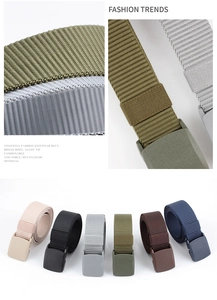 Detailed view of durable nylon tactical belts with high-quality alloy buckle in multiple colors