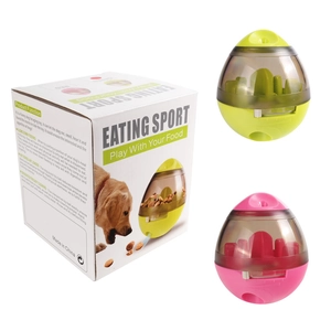 Interactieve voerdispenser speelgoedset in roze en groen voor honden en katten