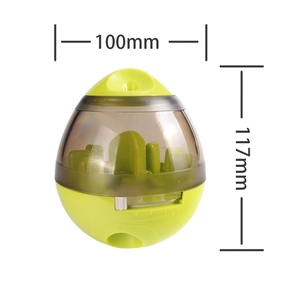 Groene tuimelaar voor langzaam eten voor honden en katten, 100mm diameter en 117mm hoog formaat