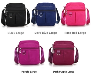 Detailed comparison of five colors for the large multi-pocket nylon crossbody shoulder bag