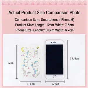 Waterproof unicorn cartoon temporary tattoo sheet for kids featuring stars and love motifs