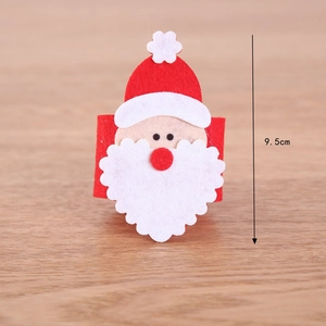 Santa Claus felt napkin ring holder for Christmas table decoration, height 9.5cm