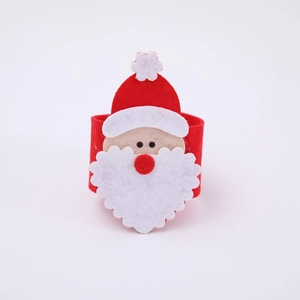 Felt Santa Claus napkin ring in red and white for festive Christmas table decorations