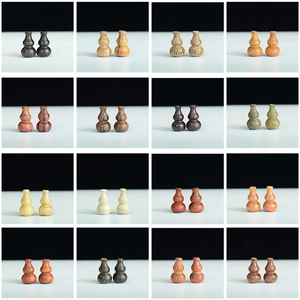 Various wooden gourd beads in diverse wood types for DIY Buddhist bracelet jewelry making