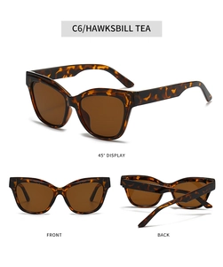 Detailweergave van de Hawksbill Tea cat-eye zonnebril met kleurcode C6 en hoeken