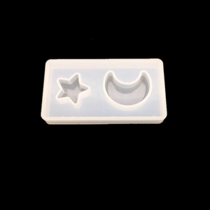 Silicone star and crescent moon mold for DIY crystal epoxy resin jewelry making projects