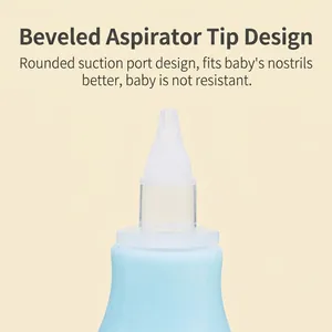 Manual silicone baby nasal aspirator with soft tip for gentle infant nose cleaning