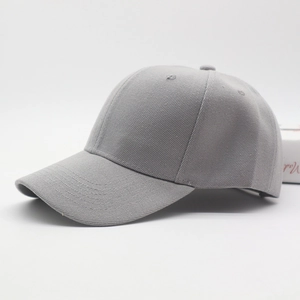 Minimalist solid grey cotton baseball cap for outdoor leisure and sports activities