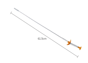 Detailed 61.5cm flexible drain claw grabber tool with orange handle and spring mechanism