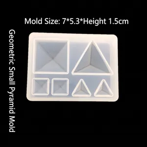 Molde de silicona pirámide geométrica translúcida para colgantes de resina DIY