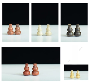 Polished wooden gourd-shaped DIY beads for jewelry making in various natural wood colors