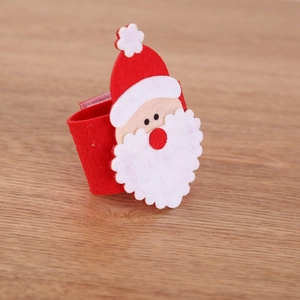 Santa Claus felt napkin ring holder in red and white for Christmas table decoration