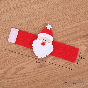 Santa Claus non-woven napkin ring with adjustable velcro strap for Christmas table decor