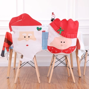 Christmas Chair Covers Non-Woven Fabric Santa Claus Mrs Claus Design Dining Room Table Party Home Decor Festive