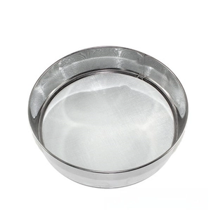 Detailed top view of 304 stainless steel 60 mesh flour sifter with fine wire mesh bottom