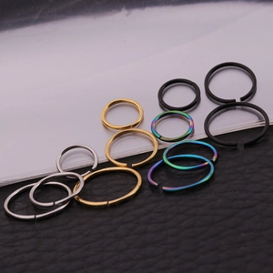 316L stainless steel body piercing hoops in silver, gold, black and rainbow colors