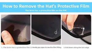 Guía paso a paso para retirar el film protector de la visera transparente de PVC de gorra