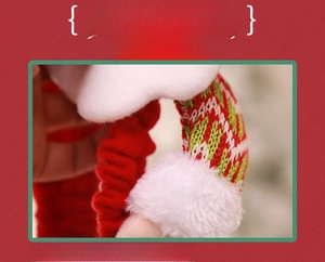 Detail of Christmas computer cover showing high-quality red fleece and white plush textures
