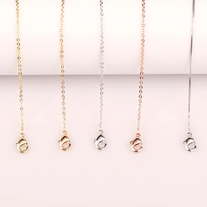 Cadenas De Collar De Cobre Para Joyas DIY Baño De Oro Rosa Oro Cadena De Eslabones Cruzados Caja Con Cierre De Langosta