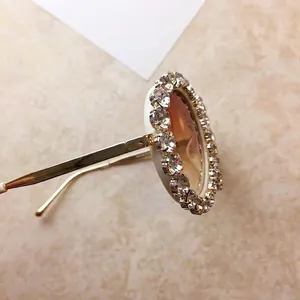 Chic oversized white sunglasses with crystal rhinestones and brown gradient lenses