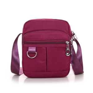 Women Nylon Crossbody Bag Lightweight Waterproof Multi-Zipper Pocket Casual Travel Shoulder Bag Square Purse