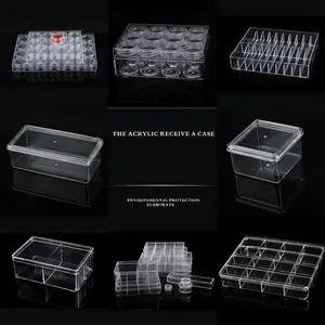 Transparent acrylic storage boxes in various shapes for jewelry and small parts