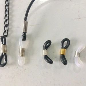 Silicone non-slip loops for DIY eyeglass chains with black and clear rubber rings