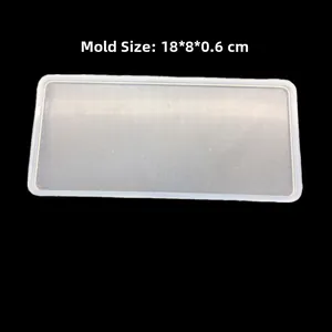 Moule rectangulaire en silicone translucide pour résine époxy de 18x8x0,6 cm