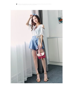 Minimalist pink and white patchwork crossbody bag paired with a Korean style summer outfit