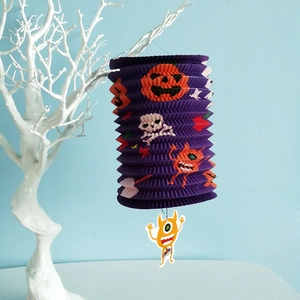 Halloween opvouwbare papieren lantaarn decoratie pompoen geest vleermuis accordion detail