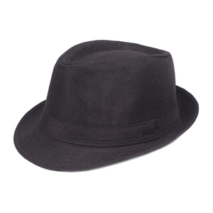 Classic black woven straw fedora hat for men featuring breathable sun protection for outdoors